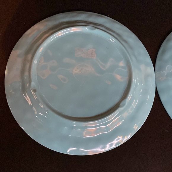 Cynthia Rowley MELAMINE Dinner Plate Teal Blue Medallion Rustic Tuscany TWO (2) - Picture 6 of 6